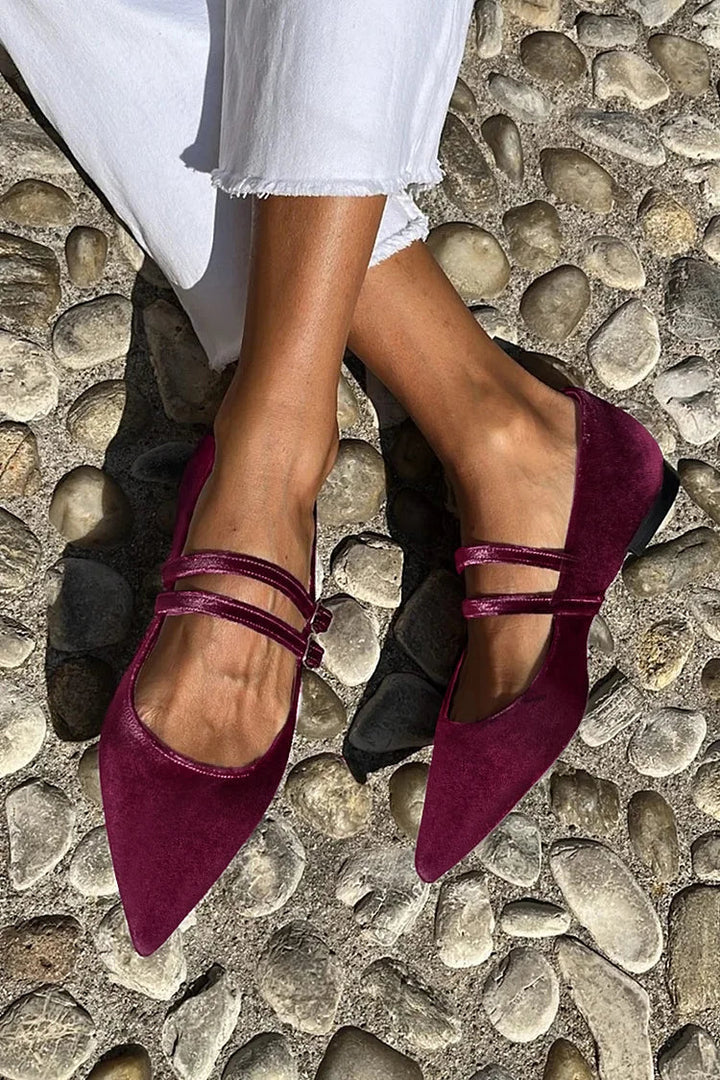 Elegant Double-Strap Ballet Shoes