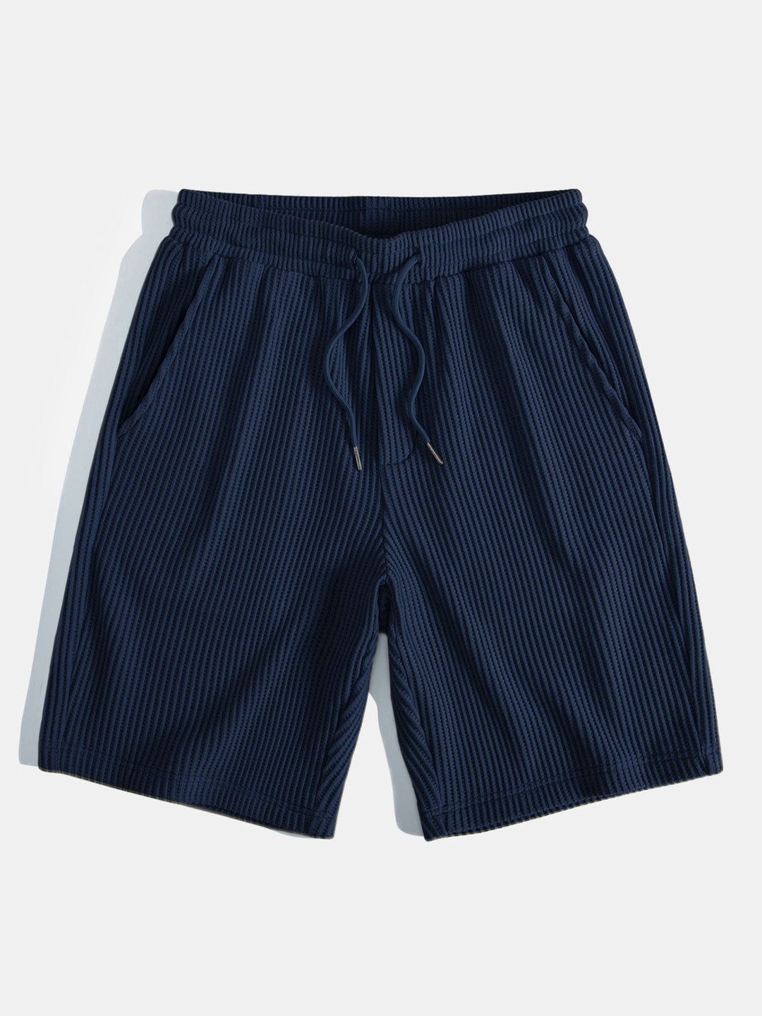 Drawstring Knitted Waffle Shorts