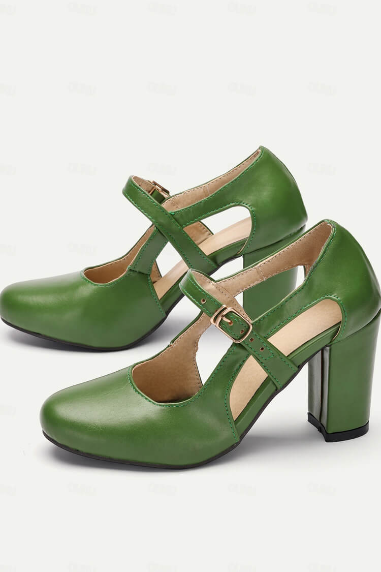 Graceful T-Strap Comfort Heels