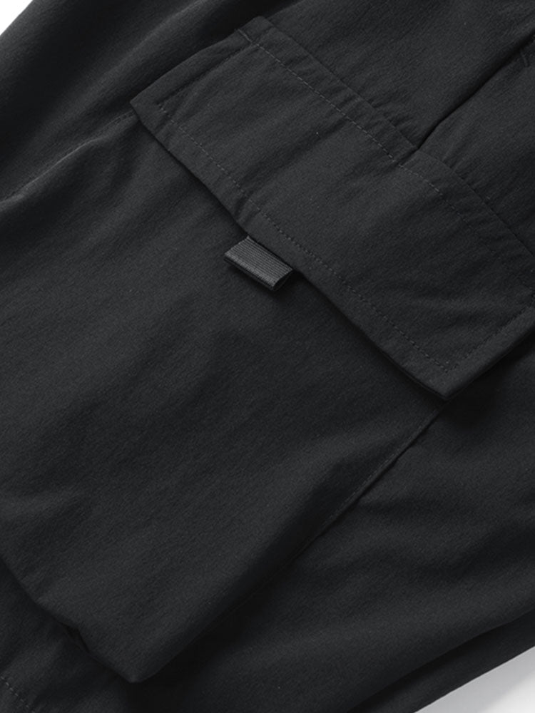 Solid Drawstring Cargo Shorts