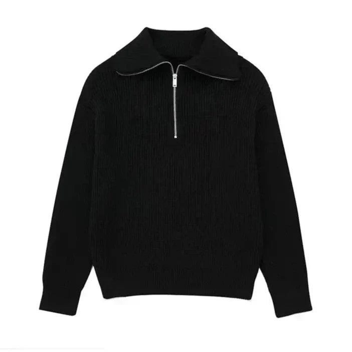 Savrani™ | Striped Zip Sweater
