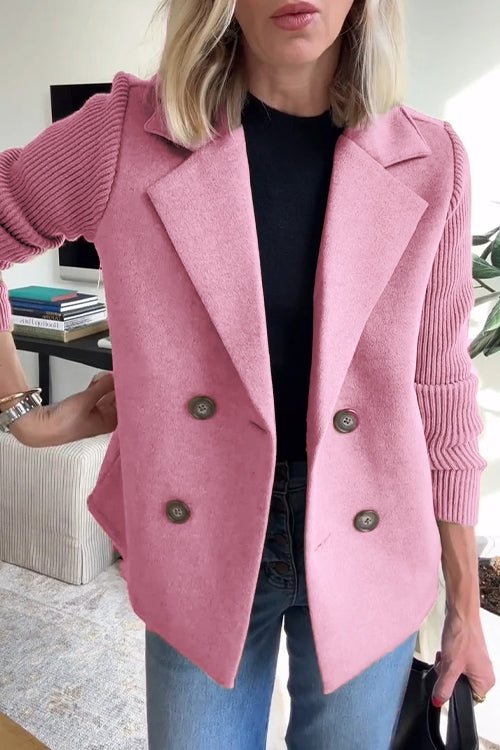 Amara - Elegant Knit-Sleeve Blazer