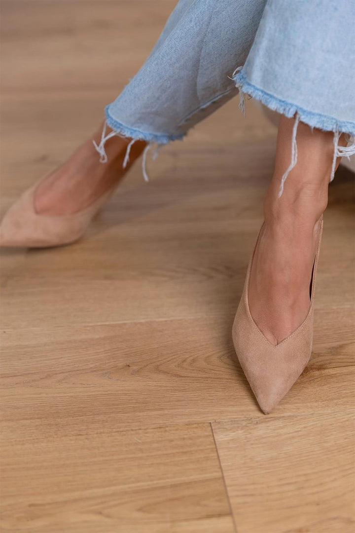 Elegant Nude Slingback Heels